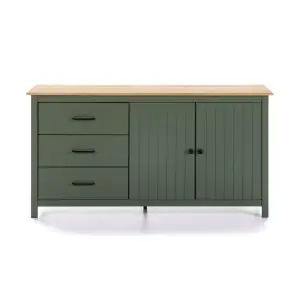 Aparador KOSV 150x80 cm, Madera Verde / Natural - Vackart