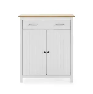 Aparador KOSV 90x110 cm, Madera Blanca / Natural - Vackart