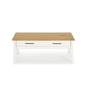 Mesa de Centro KOSV, Madera Blanca / Natural - Vackart