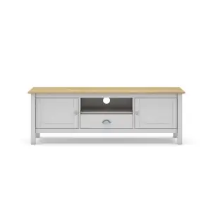 Mueble TV MARK, Madera Blanca / Natural - Vackart