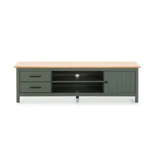 Mueble TV KOSV, Madera Verde / Natural - Vackart