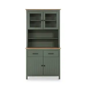 Vitrina Aparador KOSV 90x180 cm, Madera Verde / Natural - Vackart