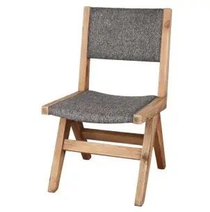 Silla TAMUL, Madera Reciclada / Textil Negro - Vackart
