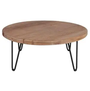 Mesa de Centro LUJAN, Madera Reciclada / Metal Negro - Vackart