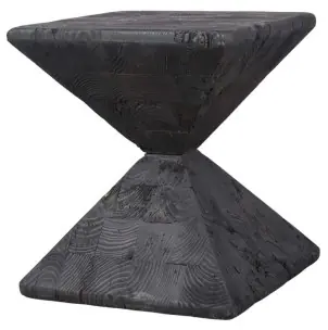 Soporte para Plantas DANITY, Madera Reciclada Negra - Vackart
