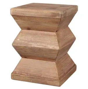 Taburete bajo ADALIS, Madera Reciclada Natural - Vackart
