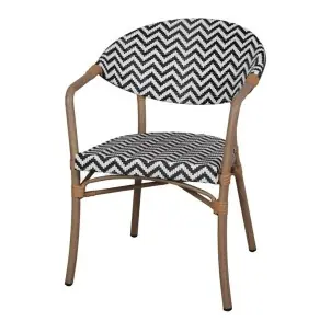 Silla Exterior LUNGO, Ratán Sintético Negro / Metal Bambú - Vackart