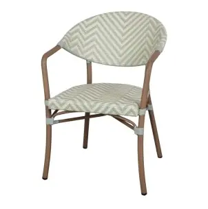 Silla Exterior LUNGO, Ratán Sintético Aqua / Metal Bambú - Vackart