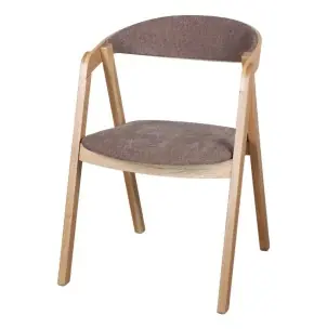 Silla BORMY, Madera Natural / Textil Trufa - Vackart