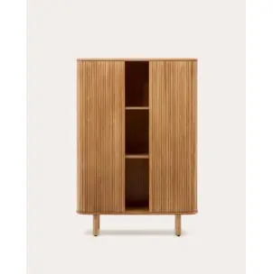 Aparador alto Mailen 2 puertas en chapa de fresno con acabado natural 110 x 140 cm - Kave Home
