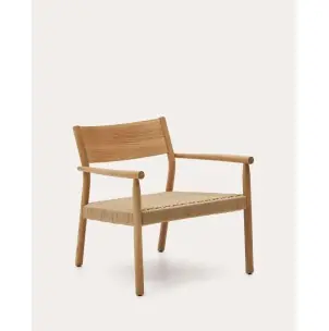 Butaca Yalia de madera maciza roble acabado natural y asiento de cuerda de papel FSC 100% - Kave Home