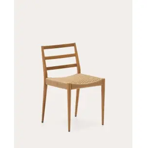 Silla Analy de madera maciza de roble con acabado natural y asiento de cuerda FSC 100% - Kave Home
