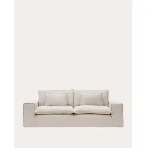 Sofá desenfundable Anarela 3P, cojines lino beige 280 cm - Kave Home