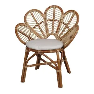 Silla DAUN, Ratán Natural / Textil Blanco - Vackart