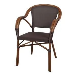 Silla Exterior TENDER, Metal Bambú / Textilene Marrón - Vackart
