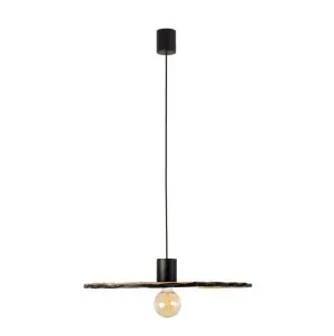 Lámpara de Techo LAMPEDUSA MINI, Ratán Natural / Metal Negro - Vackart