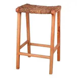 Taburete Alto MONDY 75 cm, Madera Natural / Fibra Plátano - Vackart