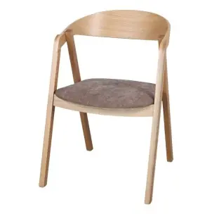 Silla con Brazos FRANKY, Roble Natural / Textil Trufa - Vackart