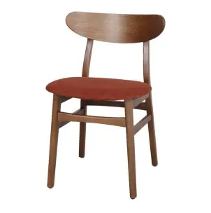 Silla BURIAL, Madera Maciza / Textil Teja - Vackart