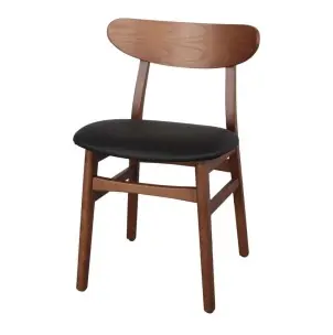 Silla BURIAL, Madera Maciza / PU Negro - Vackart