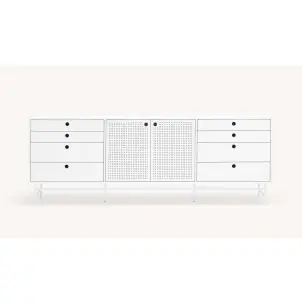 Aparador PUNTO 212x47cm, DM / Metal Blanco - Teulat