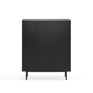 Aparador con Botellero ARISTA Alto 120 cm, Negro - Teulat