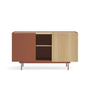 Aparador OTTO 130x45 cm, DM Teja / Roble Natural - Teulat