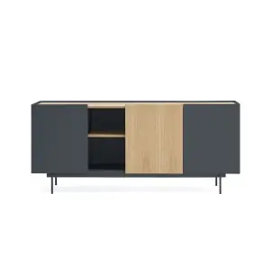 Aparador OTTO 180x45 cm, DM Gris Antracita / Roble Natural - Teulat