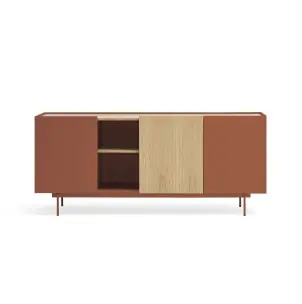 Aparador OTTO 180x45 cm, DM Teja / Roble Natural - Teulat