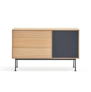 Aparador YOKO 128x45 cm, DM Gris Antracita / Roble - Teulat
