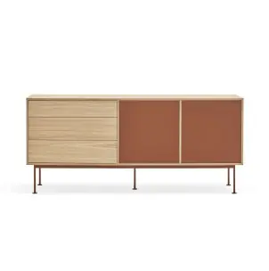 Aparador YOKO 180x45 cm, DM Teja / Roble - Teulat
