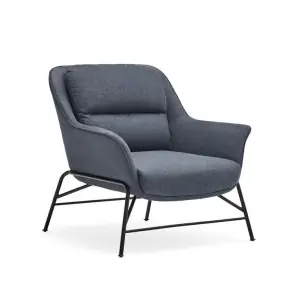 Butaca SADIRA, Textil Azul Petróleo / Metal Negro - Teulat