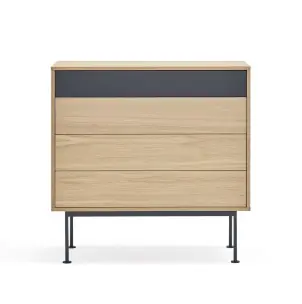 Cómoda YOKO 90x86 cm, DM Gris Antracita / Roble - Teulat