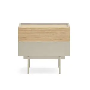 Mesita de Noche OTTO 52x35 cm, DM Arena / Roble - Teulat