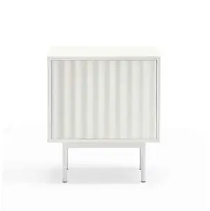 Mesita de Noche SIERRA 48x35 cm, DM Blanco / Metal - Teulat
