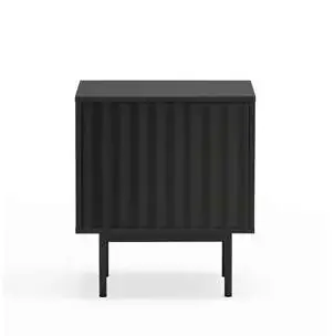 Mesita de Noche SIERRA 48x35 cm, DM Negro / Metal - Teulat