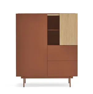 Aparador OTTO Alto 120 cm, DM Teja / Roble - Teulat