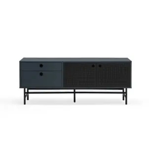Mueble TV PUNTO 140 cm, DM Gris Antracita / Metal Negro - Teulat