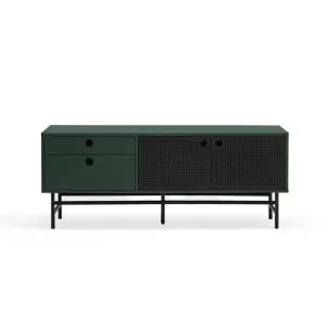 Mueble TV PUNTO 140 cm, DM Verde Oscuro / Metal Negro - Teulat