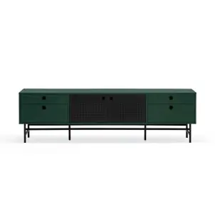 Mueble TV PUNTO 180 cm, DM Verde Oscuro / Metal Negro - Teulat
