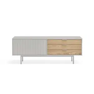 Mueble TV SIERRA 140x40 cm, DM Gris Claro / Roble - Teulat