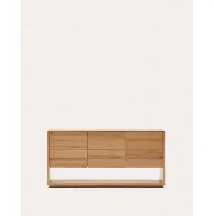 Aparador Alguema 3 puertas en chapa de roble con acabado natural 151 x 74 cm - Kave Home