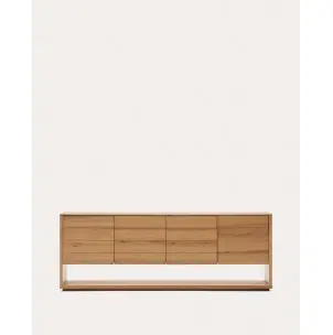 Aparador Alguema 4 puertas en chapa de roble con acabado natural 200 x 74 cm - Kave Home