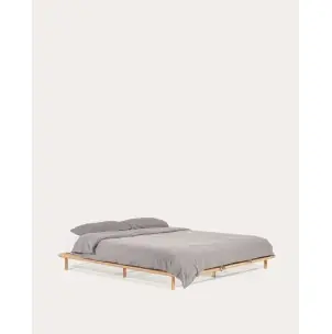 Cama Anielle de madera maciza de fresno para colchón de 160 x 200 cm - Kave Home