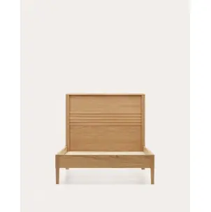 Cama Lenon de madera y chapa de roble para colchón de 90 x 200 cm FSC MIX Credit - Kave Home