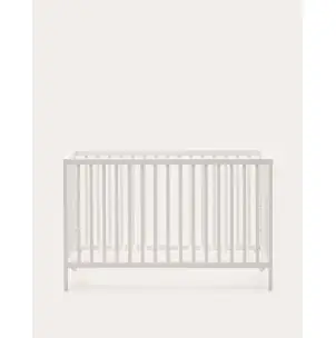 Cuna Shantal de madera maciza de haya acabado blanco 60 x 120 cm - Kave Home