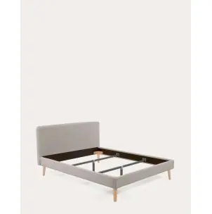 Funda cama Dyla de borreguito gris claro para colchón de 160 x 200 cm - Kave Home