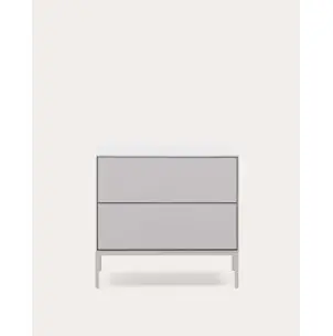 Mesita de noche Vedrana 2 cajones DM lacado blanco 60 x 55 cm - Kave Home