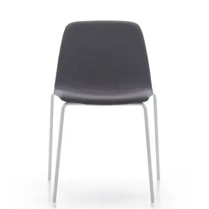 Silla Maarten tapizada base metálica Viccarbe