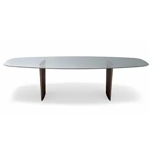 Mesa Ala semiovalada Cristal MisuraEmme